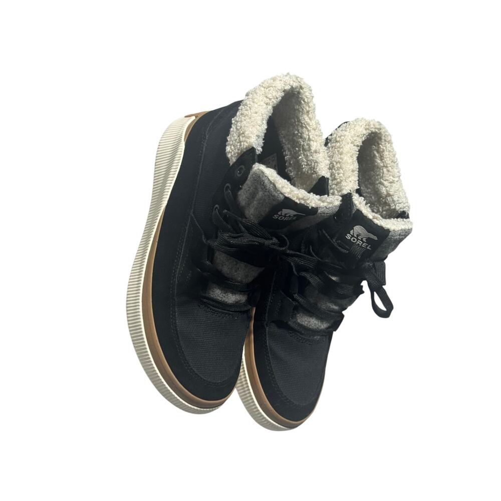 Sorel Out 'N About IV Mid Sneakers Womens 8.5 Black/Sea Salt Waterproof Mid Top - Picture 5 of 15
